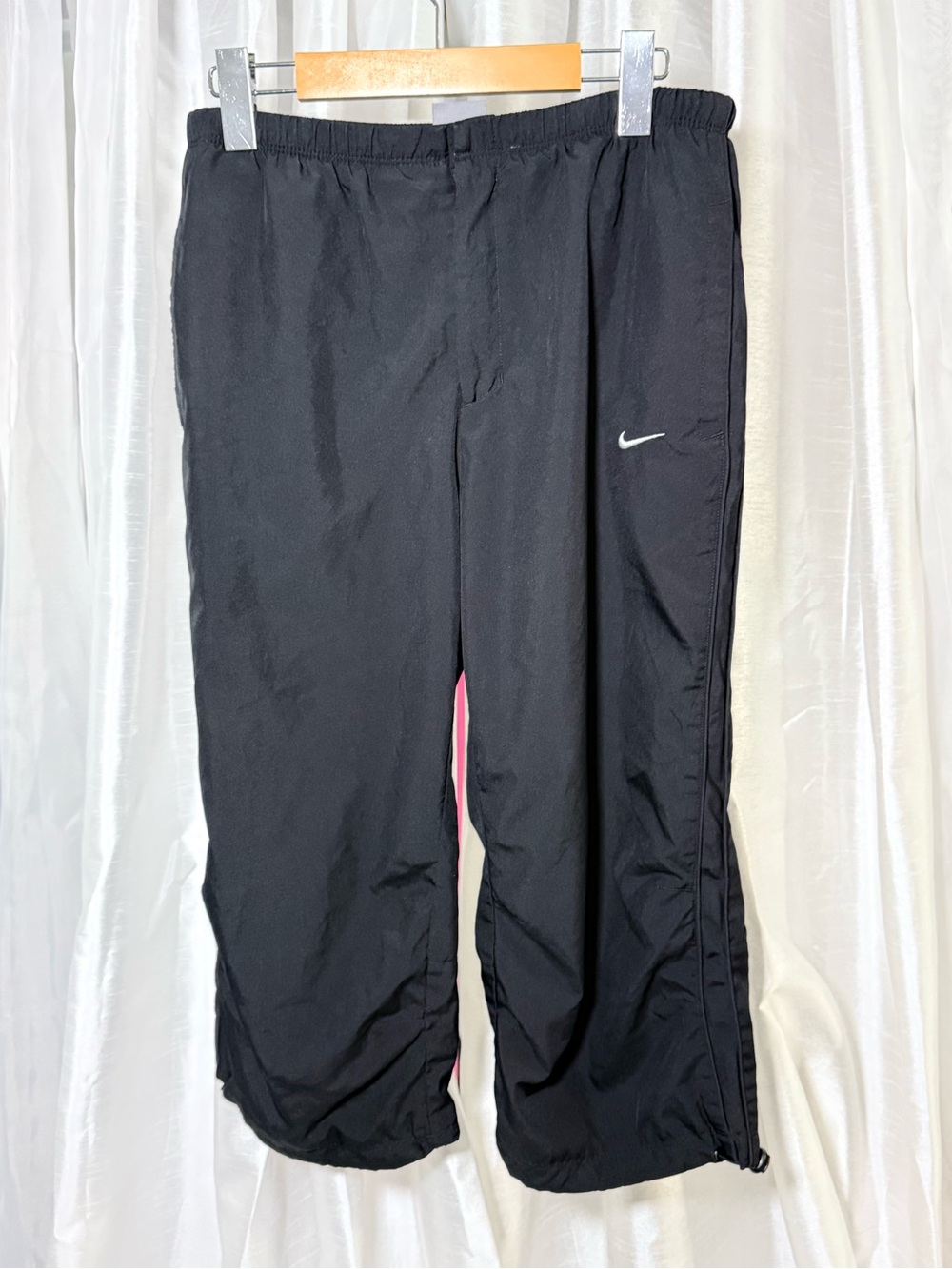Nike Kids Black Track Pants with Pink Inner Panel